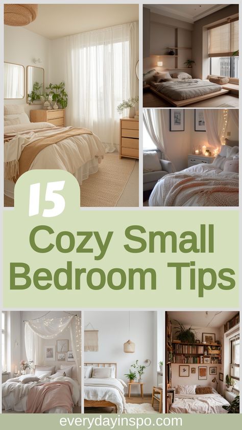 If you have a small bedroom then you need these tips if you want it to be a cozy, safe space. Small Bedroom Decor Ideas For Women, Cozy Small Bedroom Decor, Decorating A Small Bedroom, Cozy Small Bedroom, Small Bedroom Ideas For Women, Bedroom Decor Ideas For Women, Small Bedroom Makeover, Small Bedroom Ideas For Couples, Decor Tips And Tricks