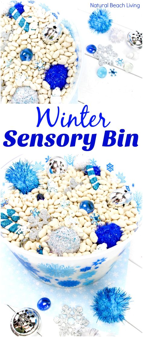 Easy Winter Sensory Bin for Toddlers and Preschoolers, Perfect for arctic and winter wonderland activities, Winter sensory table ideas, Winter sensory ideas, Snow sensory bin, Make it a Winter sensory tray, Snow Sensory Bin for Kindergarten, Exploring senses activities, Five in a Row, Five in a Row Vol. 1, Stopping by Woods on a Snowy Evening #sensorybin #sensoryplay #winteractivitiesforkids #fiveinarow Snow Sensory, Sensory Bin For Toddlers, Winter Sensory Bin, Winter Sensory, Toddler Sensory Bins, Sensory Tubs, Winter Activities Preschool, Winter Activities For Kids, Toddler Sensory