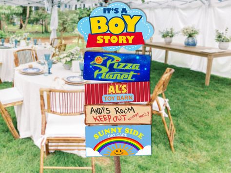 It's a boy story party sign, It's a boy story, Toy Story party sign, Toy Story party signage Printable, INSTANTDOWNLOAD 0040 Party Signage, 5 Birthday, Toy Barn, Story Birthday, Toy Story Birthday Party, 1 Birthday, Toy Story Birthday, Toy Story Party, Party Sign