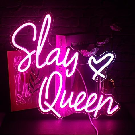 Queen Neon Sign, Preppy Girl Aesthetic, Hot Pink Room, Neon Lights Bedroom, Pink Neon Sign, Preppy Decor, Slay Queen, Pink Room Decor, Light For Bedroom