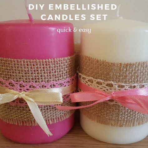 DIY embellished candles set Embellished Candles, Candle Embellishments, Wonderful Wednesday, Keeping It Real, Luxury Perfumes, Valentines Decor, Perfumes For Women, Melting Candles, Luxury Perfume