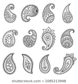 Set of Mehndi flower pattern for Henna drawing and tattoo. Decoration in ethnic oriental, Indian style. Mehndi Doodles, Paisley Drawing, Ice Cookies, Paisley Tattoo, Henna Hand Designs, Bodysuit Tattoos, Mehndi Flower, Henna Tutorial, Henna Drawings