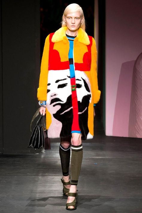 Prada, Milan, Spring 2014. Art Inspired Fashion, Mode Pop, Pop Art Fashion, Prada Spring, Fashion Week Spring 2014, 2014 Trends, Runway Trends, Vintage Mode, Rabbit Hole