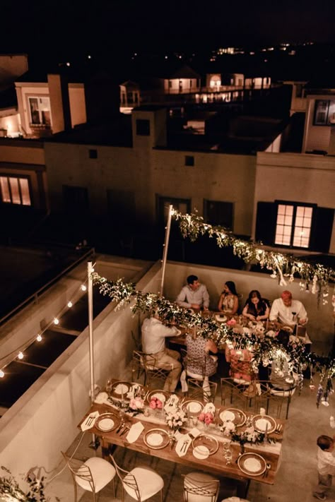 Rooftop Wedding Reception, Rooftop Event, Rooftop Dinner, Sand Ceremony Wedding, Cozy Wedding, Seaside Fl, Rooftop Party, Terrace Decor, Wedding Sand