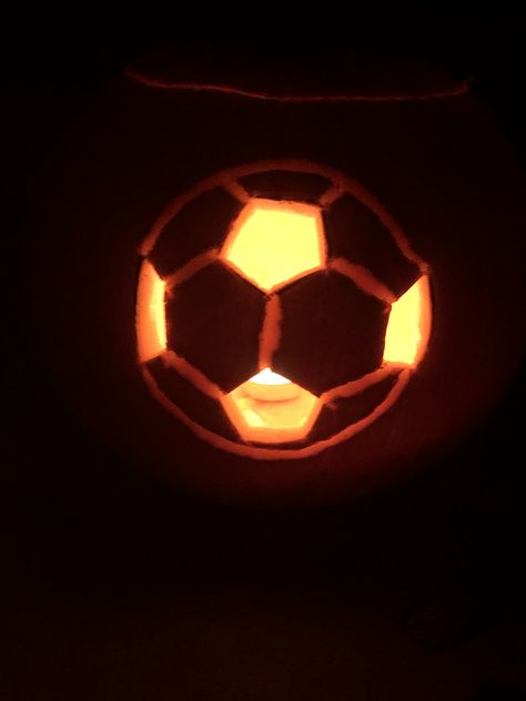 Sports Pumpkin Carving Ideas, Pumpkin Carving Ideas Football, Soccer Ball Pumpkin Carving, Soccer Pumpkin Carving Ideas, Soccer Pumpkin Carving, Golf Pumpkin Carving Ideas, Superhero Pumpkin Carving, Soccer Ball Pumpkin, Football Pumpkin Carving