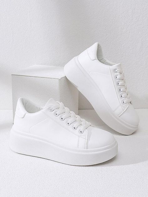 White wedge sneakers