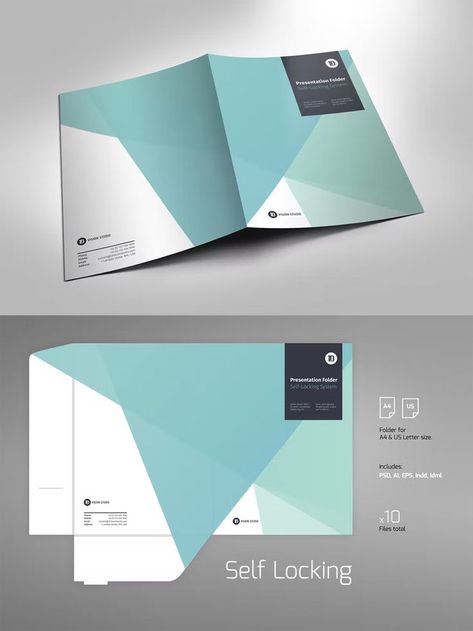 Business Folder Design, Presentation Folder Design Templates, Pocket Folder Template, Pocket Folder Design, Branded Folders, Office Counter Design, Presentation Folder Design, Business Folder, Modern Presentation