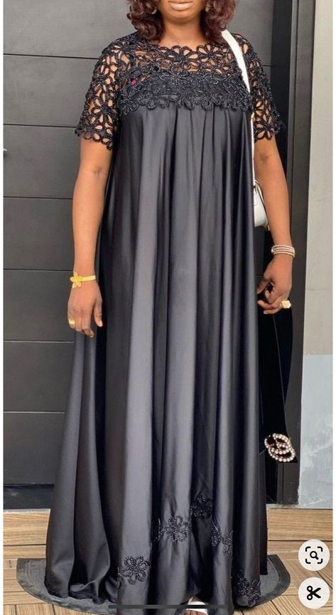 Black Dress For Women, Boubou Styles For Women, Fancy Short Dresses, Nigerian Lace Styles Dress, African Attire Dresses, Modest Dresses Fashion, African Fabric Dress, Long African Dresses, 2piece Outfits