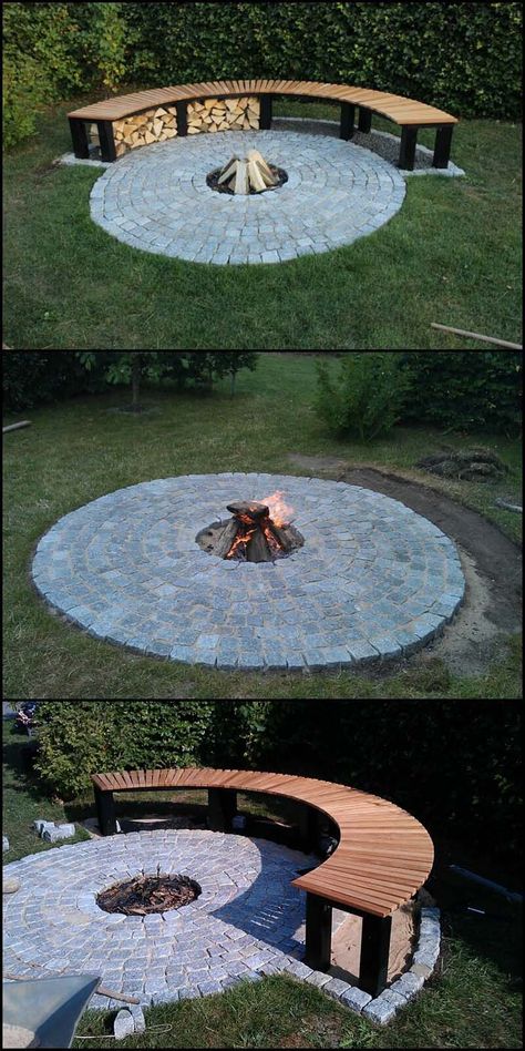 Fire Pit Plans, Diy Fire Pit Ideas, Cinder Block Fire Pit, Outdoor Firewood Rack, Fire Pit Seating Area, Diy Outdoor Fireplace, Build A Fireplace, Firewood Rack, Backyard Seating