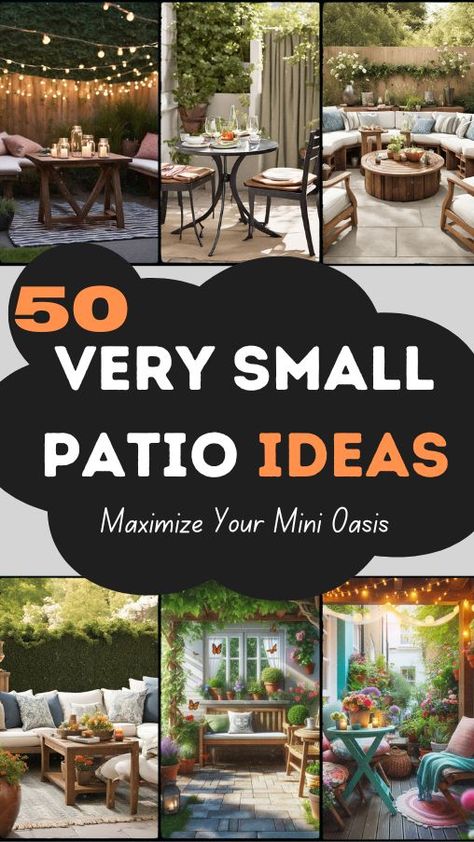 Do you have a very small patio? No worries! You can make it beautiful. A small patio can be cozy and fun. This guide will give you many ideas. Let's start! Small Outdoor Patio Decorating Ideas, 8x8 Patio Ideas, Small Deck Seating Ideas, Patio Furniture Ideas Small Space, Small Patio Oasis Ideas, Small Backyard Courtyard Ideas, Small Square Patio Ideas, Cozy Small Patio Ideas, Small Patio Designs And Ideas Layout