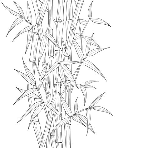 Bamboo Plant Drawing, Bamboo Illustration, Bamboo Drawing, Spa Logo Design, Bamboo Background, Bamboo Plant, Leaves Illustration, Vector Icons Illustration, Background Drawing