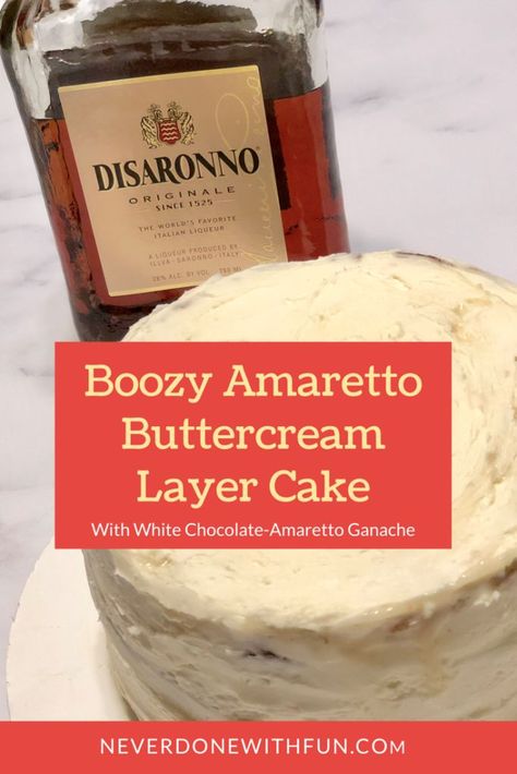 Drunken Cake Recipes, Liquor Infused Cakes, Alcoholic Cakes, Sprinkle Smash Cake, Amaretto Recipes, Amaretto Cake Recipe, Alcohol Cakes, Drunken Desserts, Booze Cake