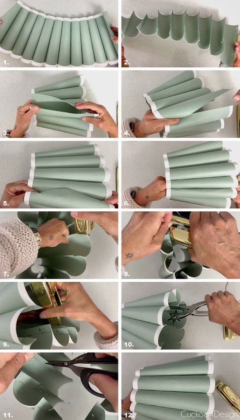 Let me show you how you can easily make different sized fluted lampshades in both cylindrical and tapered shapes. #DIYlampshade #flutedlampshade #scallopedlampshade Diy Mcm Lampshade, Diy Standing Lamp Makeover, Diy Metal Lamp Shade, Petal Lampshade Diy, Diy Box Pleat Lampshade, Diy Fabric Lantern, Upgrade Lamp Shade Diy, Diy Light Chandelier, Patterned Lamp Shade