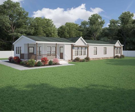 G - The Lulabelle - The Home Place - Birmingham AL Clayton Homes Modular, Farmhouse Mobile Home, Modular Home Plans, Clayton Homes, Mobile Home Decorating, Modular Home, Home Porch, Home Landscaping, Updating House