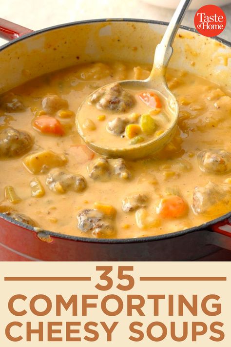 Cheesy Soups, Friendship Soup Recipe, Cheesy Cauliflower Soup, Cheese Soup Recipes, Cooking Soup, Best Soup Recipes, Comfort Soup, Soup Kitchen, Fall Soups