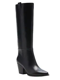 Black Boots With Dress, Targaryen Dress, Tall Cowboy Boots, Curved Pergola, Tall Western Boot, Look Office, Corner Office, Insole Design, Fashion Goals