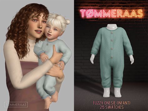 TØMMERAAS CC : Fuzzy Onesie for Infants (#46) - TØMMERAAS Sims 4 Cc Infant Skin Detail, Sims 4 Infant Boy Cc, Sims Eyeliner, Sims Infant, Sims4 Infant, The Sims 4 Bebes, Infant Cc, Sims Baby, Die Sims 4