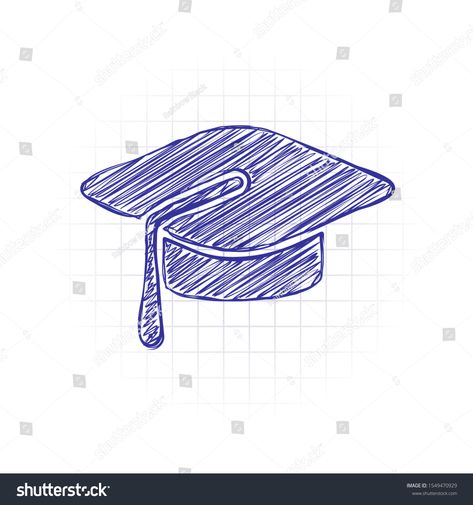 Graduation cap. Education icon. Hand drawn sketched picture with scribble fill. Blue ink. Doodle on white background #Ad , #affiliate, #Hand#drawn#sketched#icon Hand Icon, Education Icon, Graduation Cap, Blue Ink, White Background, Stock Vector, Hand Drawn, Royalty Free Stock Photos, How To Draw Hands