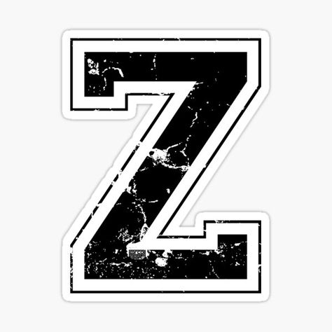 Letter Z Black Stickers | Redbubble Z Alphabet Wallpapers, Letter Z Aesthetic, Aesthetic Alphabets, Z Letter Keyboard, Z Wallpaper Letter, Letter Z Font, Z Wallpaper Letter Black, Arbaz Khan, Monster Truck Room Decor