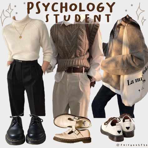 Clothes • Instagram Psychology Clothing, Psychologist Outfit, Academia Aesthetic Outfit, Student Aesthetic, Dark Academia Outfits, Dark Academia Clothes, Academia Clothes, University Outfit, Academia Outfits