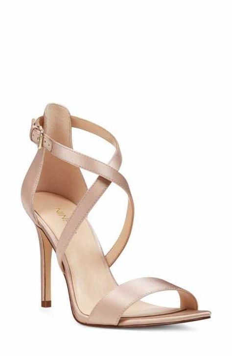 Nine West Mydebut Cross Strap Sandal (Women) Classy Heels, Zanotti Heels, Hak Tinggi, High Heels Classy, Casual Wedges, Giuseppe Zanotti Heels, 40 Women, Strappy Shoes, Satin Shoes