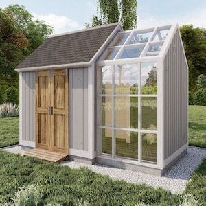 Serre Diy, Greenhouse Shed Combo, Lean To Greenhouse, Greenhouse Shed, Backyard Greenhouse, Greenhouse Plans, Diy Greenhouse, Spring Plants, Garden Greenhouse