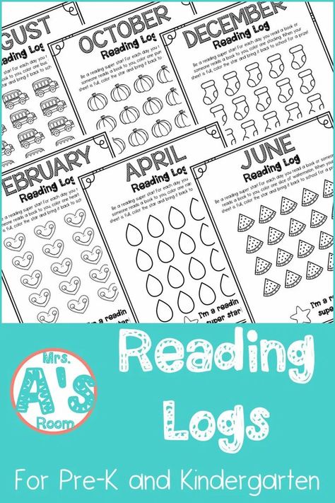 Reading Log For Kindergarten, 1st Grade Reading Log, Reading Log Kindergarten, Kindergarten Reading Log Printable Free, Kindergarten Reading Homework, December Reading Log, September Reading Log, Kindergarten Reading Log, Monthly Reading Log