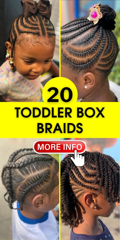 Toddler Box Braids: Stylish Beads & Natural Hairstyles for Kids Hairstyle For Children Girl, Easy Children Hairstyles, Toddler Birthday Hairstyles, Toddler Box Braids, Hairstyles For Little Black Girls Easy, Kids Hairstyles Girls Easy, Black Toddler Girl Hairstyles, Toddler Braid Styles, Black Toddler Hairstyles