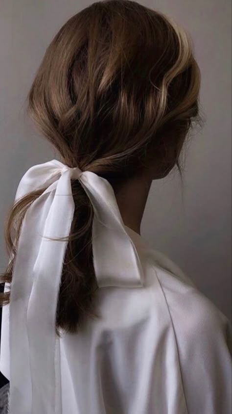 Bridal Hair Up, Voluminous Ponytail, Beauty Hair Color, Hair Scarf Styles, Hair Ribbons, Romantic Bride, Wedding Hairstyles Updo, Relaxed Hair, Wedding Hair And Makeup