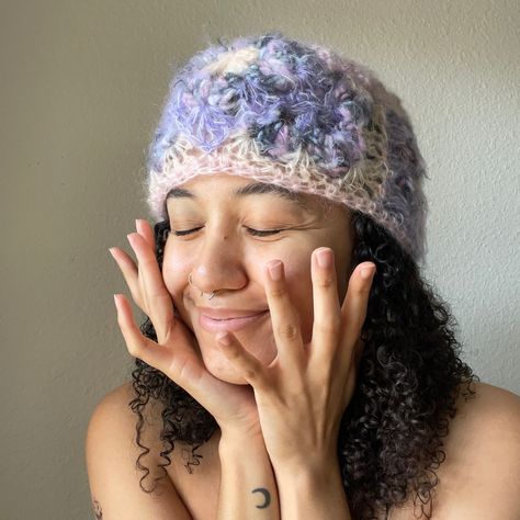 mohair granny square hat handmade by myyarnball on instagram Square Hat, Granny Square Hat, Hat Handmade, Cute Crochet, Granny Square, Yarn, Square, Knitting, Hats