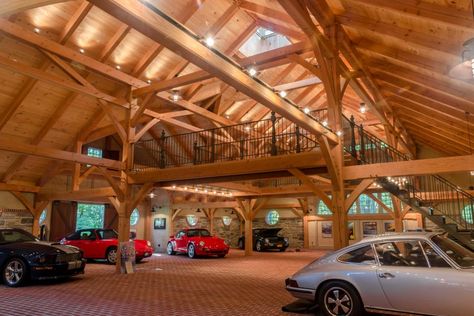 High-End Car Garage Resembles Historic Stone Barn | 2015 Fresh Faces of Design Awards | HGTV Garage Ideas Man Cave, Man Cave Garage Ideas, Luxurious Garage, Garage Bars, Fancy Garage, Hangar Homes, Garage Transformation, Casa Garage, Garage Loft