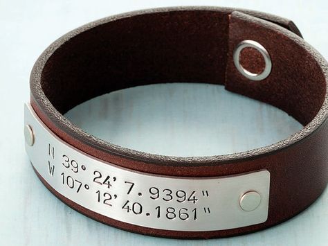 Valentine's gift for men Latitude And Longitude, Coordinates Bracelet, Mens Valentines Gifts, Unique Valentines Day Gifts, Personalized Leather Bracelet, Latitude Longitude, My Funny Valentine, Unique Valentines, Valentines Jewelry