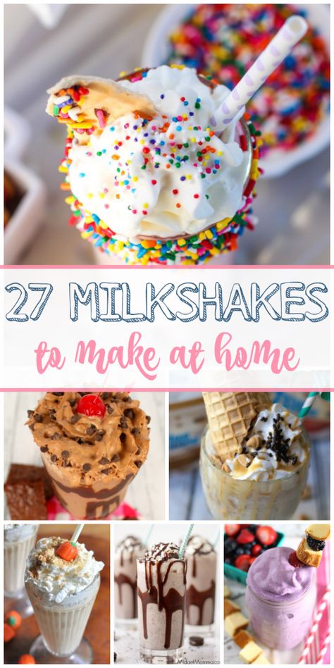 Milkshakes Recipes, Yummy Milkshake Recipes, Milkshake Recipe Easy, Homemade Milkshake, Ice Cream Shake, Recipes To Make At Home, Perfect Summer Drink, Love Ice Cream, Milkshake Recipes