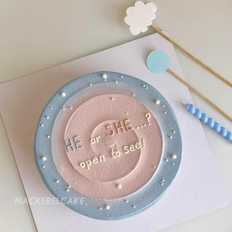 Birthday Gender Reveal Cake, Cute Simple Gender Reveal Cake, Gender Reveal Lunchbox Cake, Gender Reveal Bento Cake Ideas, Small Gender Reveal Cake Simple, Desserts Gender Reveal, Mini Cake Gender Reveal, Gender Reveal Birthday Cake, Gender Reveal Small Cake