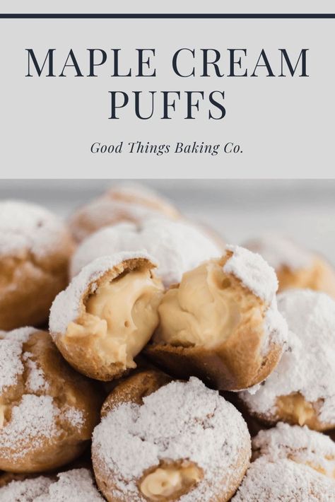 Maple Cream Donut, Maple Cream Filled Doughnut, Maple Cream Puffs, Thanksgiving Cream Puffs, Maple Pastry Cream, Pastry Cream Filling Flavors, Maple Food Ideas, Maple Cake Filling, Uses For Maple Cream