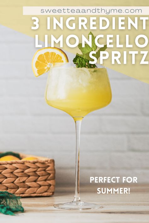 Lemonchello Drinks, Food For Fitness, Limoncello Drinks, Summer Pasta Dishes, Limoncello Spritz, Limoncello Cocktails, Limoncello Recipe, Italian Drinks, Spritz Recipe