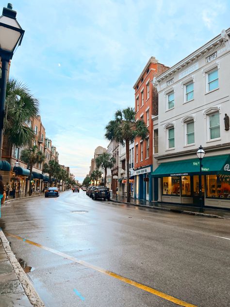 Kings Street, rain, sun, shopping, shopping center, historic, city, town, beach town After The Rain, Charleston Sc, The Rain, South Carolina, Charleston, Vision Board, Sun, Architecture, Travel