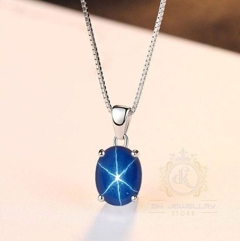 Star Sapphire Necklace, Blue Star Sapphire, Necklace Star, Direct Lighting, Star Sapphire, Special Jewelry, Sapphire Necklace, Blue Star, Oval Cabochon