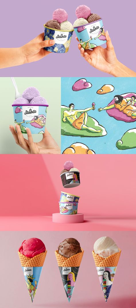 Gelato Logo Design, Gelato Packaging, Gelato Logo, Gelato Illustration, Gelato Packaging Design, Gelato Advertising, Healthy Gelato, Gelato Branding Design, Gelato Branding