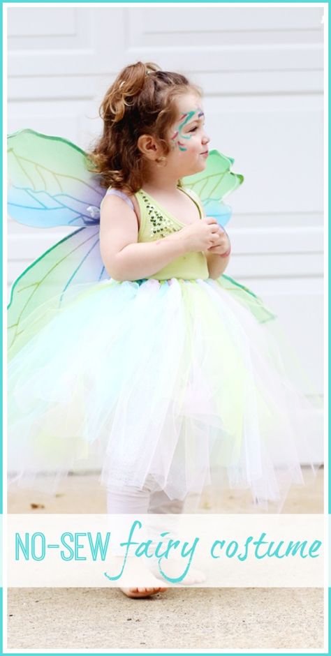 NO-SEW Fairy Costume - Sugar Bee Crafts Fairy Costume Toddler Girl, Toddler Fairy Costume, Diy Fairy Costume, Sew Halloween Costume, Fairy Costume Diy, Fairy Costumes, Wild Rumpus, Cheap Halloween Costumes, Fairy Festival