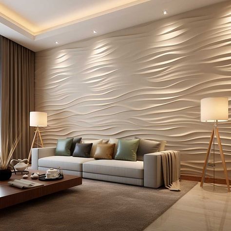 7+ Pop Wall Panel Designs That Will Elevate Your Home Decor • 333+ Images • [ArtFacade] Latest Living Room Wall Design, Texture For Hall Wall, Pop Wall Design Ideas, Pop Design For Wall Decor, Different Wall Panelling, Textured Walls For Living Room, Pop Wall Art Interior Design, Pop Wall Panelling Design, Sofa Background Wall Design