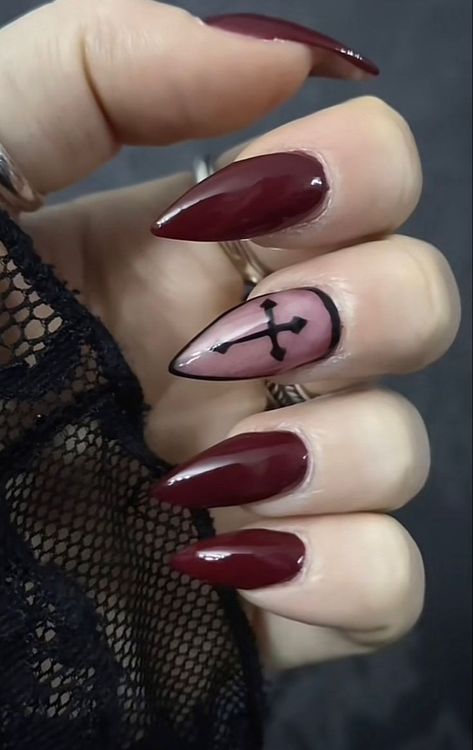 Vampire Nails, Punk Nails, Gothic Nails, October Nails, Goth Nails, Black Nail Polish, Grunge Nails, Pretty Gel Nails, Black Nail