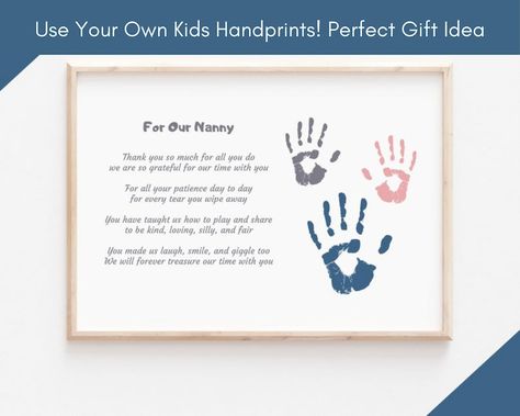 For Our Nanny Poem from Kids Handprint Gift From Kids to | Etsy Fathers Day Poems From Kids, Kids Handprint Gifts, Gift For Dad From Kids, Handprint Poem, Babysitter Gifts, Diy Father's Day Crafts, Mom Crafts, Diy Father's Day, Handprint Gifts