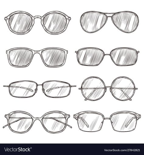 Sunglasses Design Sketch, Drawing Sunglasses, Frames Doodle, How To Draw Glasses, Glasses Sketch, Glasses Drawing, Accessories Design Sketch, People With Glasses, Female Glasses