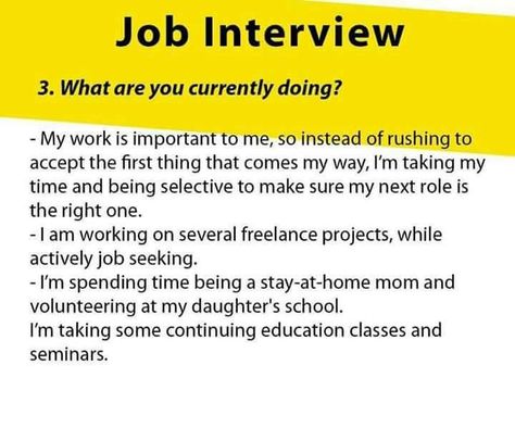 What are you currently doing? Job Interview Answers, Interview Help, Job Interview Preparation, Job Interview Advice, Interview Answers, Interview Advice, Job Advice, Job Info, Interview Prep