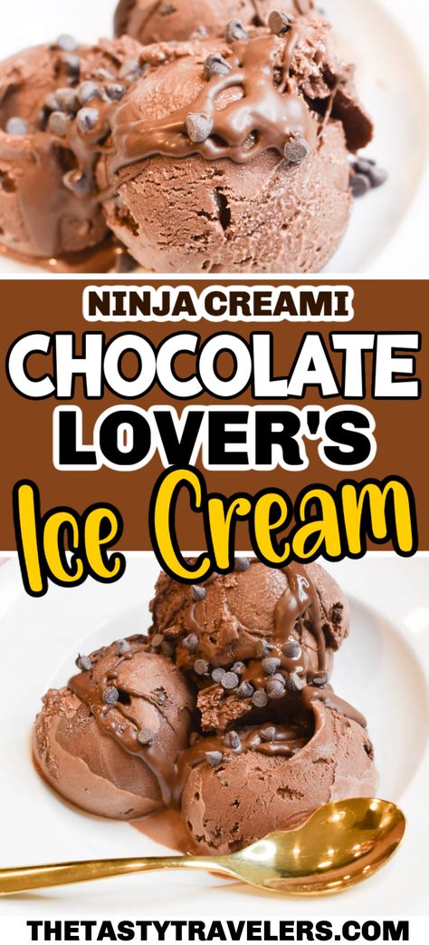 Check out my recipe for making Ninja Creami Chocolate Lovers Ice Cream! Nutella Ice Cream Ninja, Ninja Chocolate Ice Cream, Creami Ice Cream Ninja, The Tasty Travelers Ninja Creami, Ninja Creami Nutella Ice Cream, Ninja Creami Recipes Chocolate, Ninja Creamery Recipes, Chocolate Ice Cream Ninja Creami, Ninja Creami Pudding Ice Cream