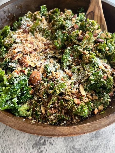 Kale Anchovy Salad, Nutritious Vegetarian Recipes, Healthy Crunchy Salad, Spring Kale Salad, Kale Parmesan Salad, Kale Broccoli Salad, Crispy Kale Salad, Italian Kale Salad, Starter Salad Recipes