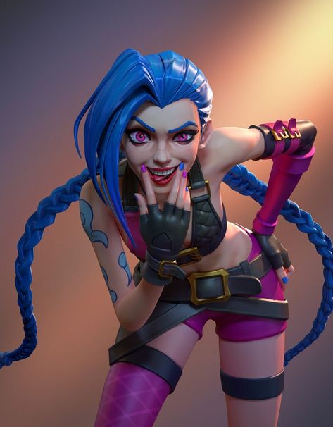 ArtStation - jinx, Sinmi(Ting Xue) Lol Jinx, Zed League Of Legends, Jinx Cosplay, Jinx League Of Legends, Cyberpunk Girl, Character Poses, Lol League Of Legends, Game Inspiration, Anime Drawings Tutorials