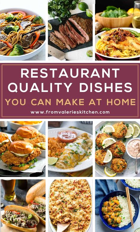 Create a special, restaurant quality meal right in your own kitchen with this collection of Restaurant Quality Dishes You Can Make at Home. These recipes cover the spectrum from casual to elegant and include a variety of different cuisines to satisfy any craving! #restaurantrecipes #copycatrecipes #cookathome #homecooking #restaurantdishes Restaurant Specials, Recipe Cover, Restaurant Dishes, Healthy Kitchen, Recipe Roundup, Special Recipes, Slow Cooker Chicken, Restaurant Recipes, Kitchen Recipes