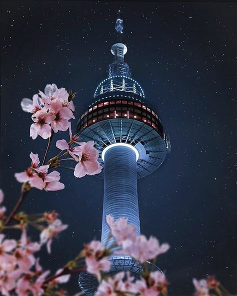 Korean Adventure on Instagram: “Namsan Seoul Tower was the first tower-type tourism spot in Korea. The top of the tower is at almost 480 meters above sea level, including…” South Korea Pics, Namsan Seoul Tower, Soul Korea, Aesthetic South Korea, Seoul Instagram, Asia Aesthetic, Seoul Night, Seoul Tower, Korea Street